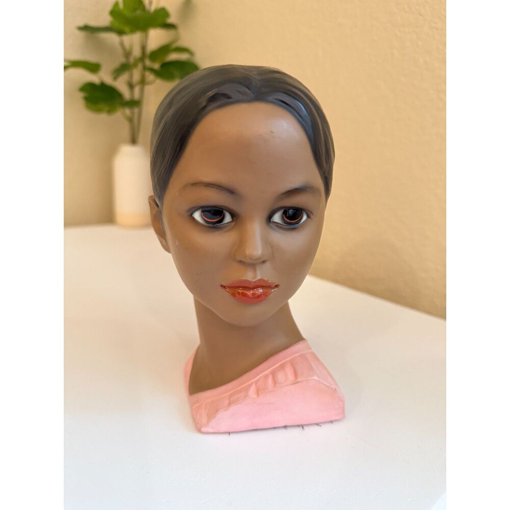 Vintage 1950s Lego Japan Ceramic Hawaiian Hula Girl Head Bust Sculpture 7.5